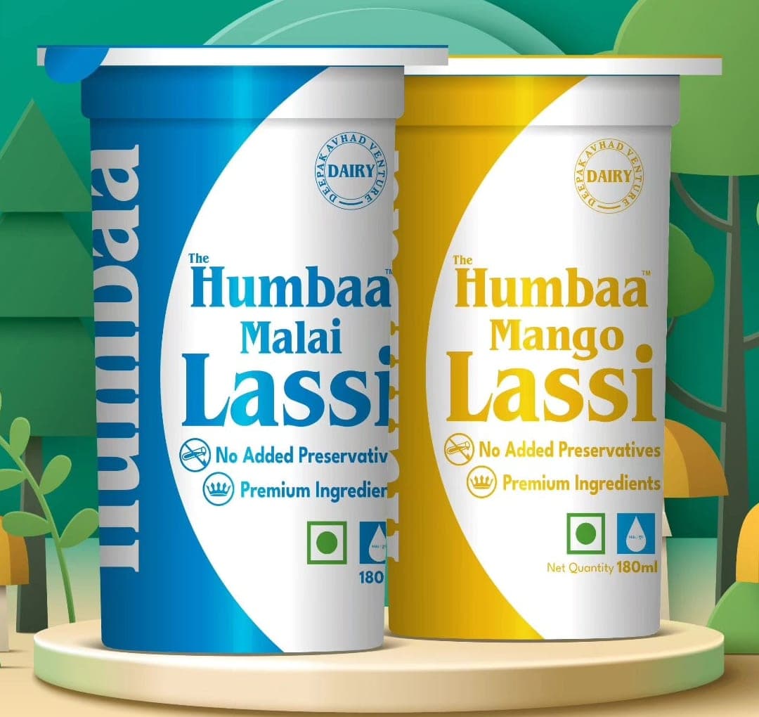 The Humbaa Malai Lassi and Mango Lassi cups